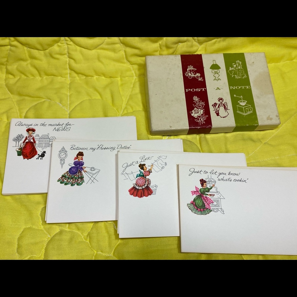 Vintage current Post A. Note housewife cards